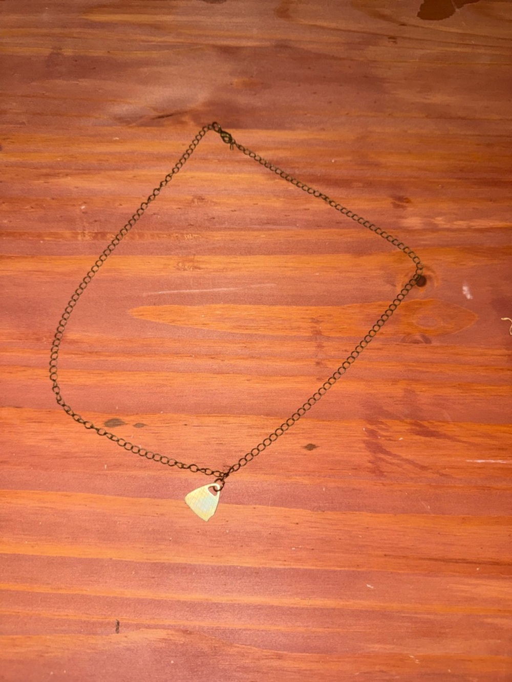 Gold-Tone Pyramid Charm Necklace see photos for measurements